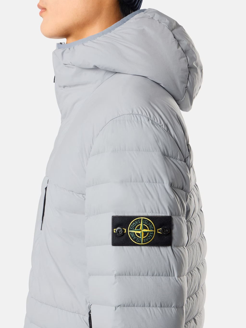 Stone Island Seamless Tunnel Nylon Down-TC Hooded Jacket in Ash Grey