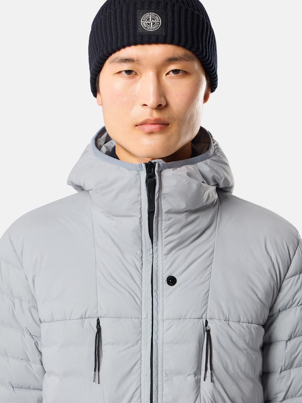 Stone Island Seamless Tunnel Nylon Down-TC Hooded Jacket in Ash Grey