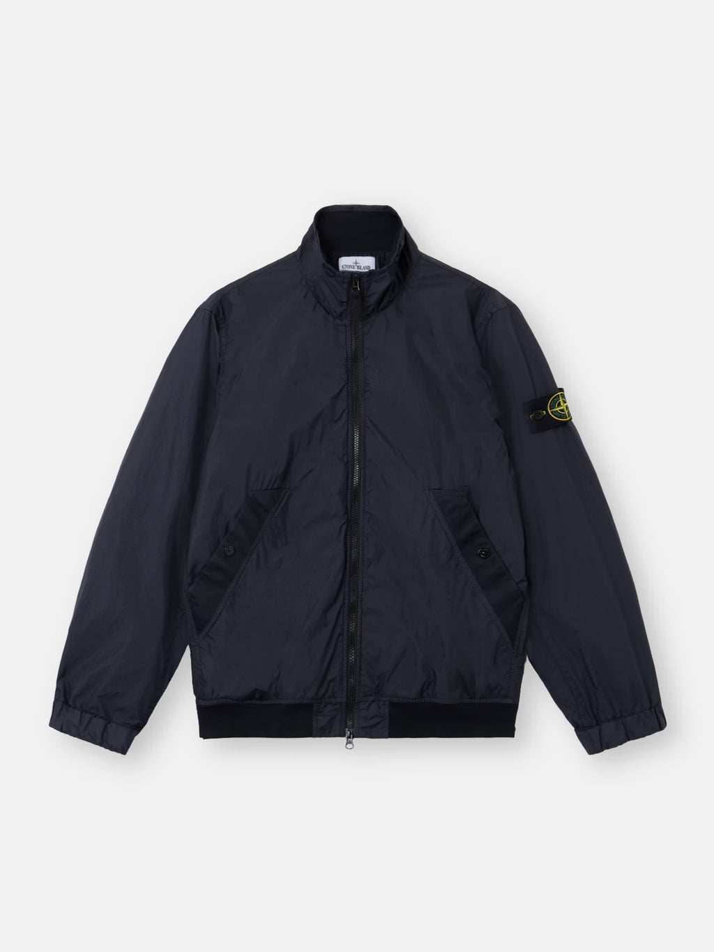 Stone Island Crinkle Reps NY Stand Collar Jacket in Navy