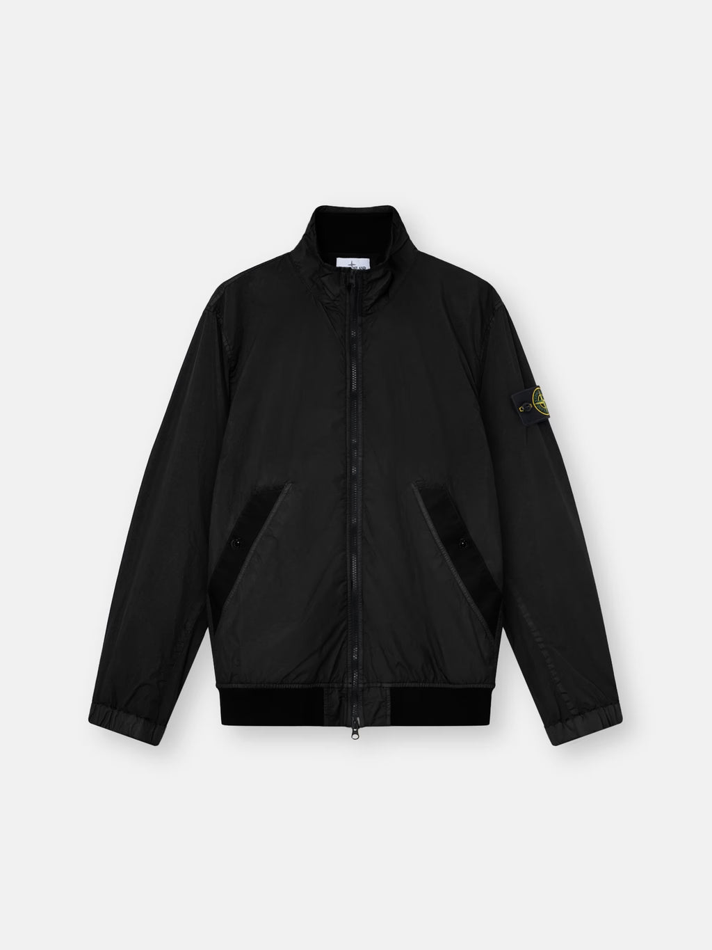 Stone Island Crinkle Reps NY Stand Collar Jacket in Black