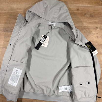 Stone Island Soft Shell-R Jacket in Pearl Grey