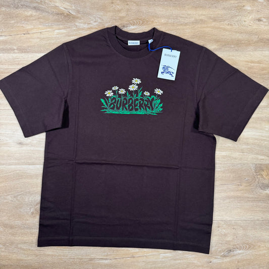 Burberry Daisy Logo Cotton T-Shirt in Peat
