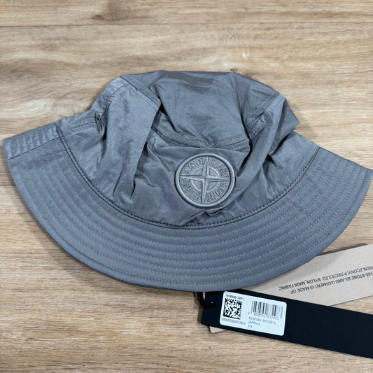 Stone Island Nylon Metal Bucket Hat in Pearl Grey