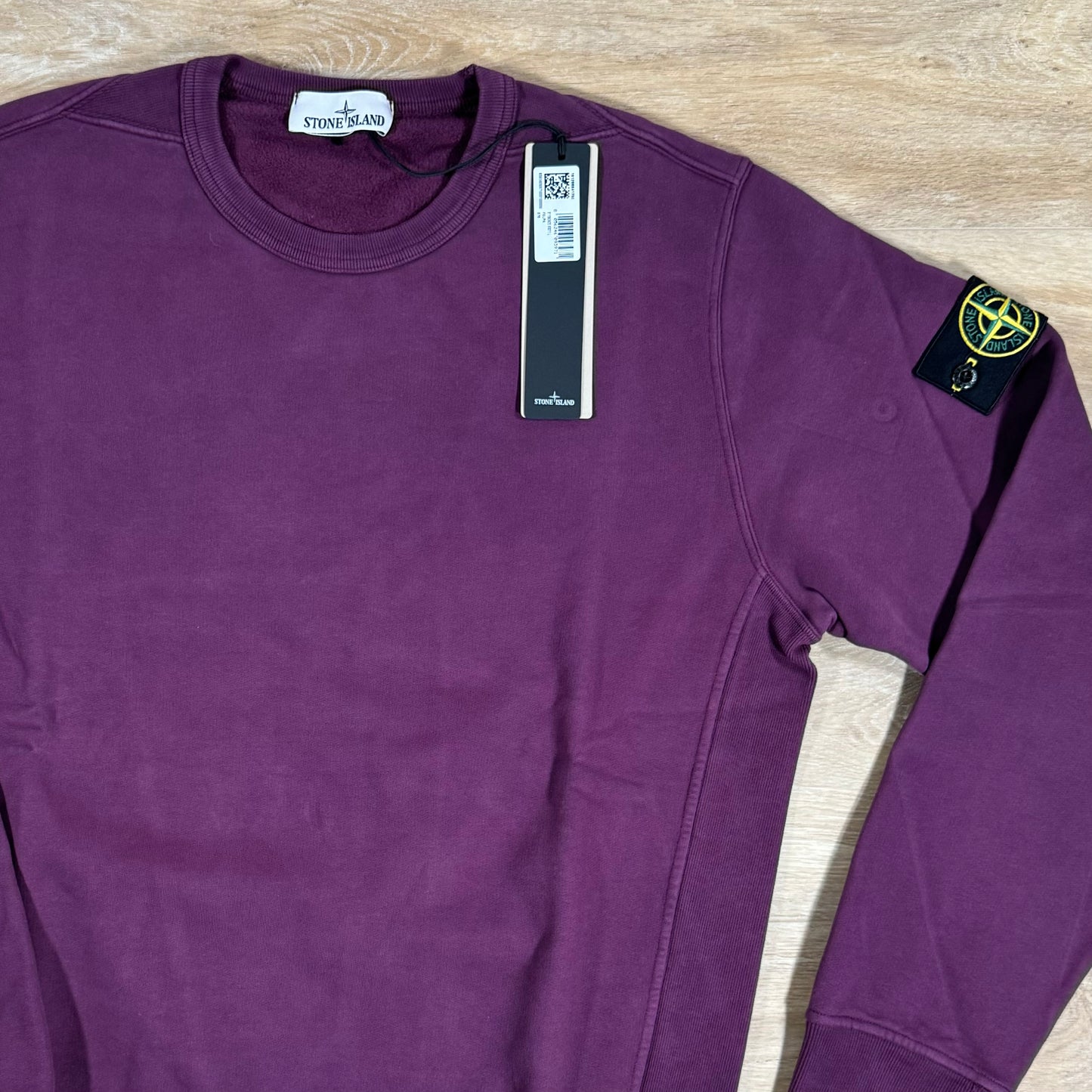 Stone Island Garment Dyed Crewneck Sweatshirt in Burgundy