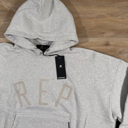 Represent Rep Applique Hoodie in Cream Marl