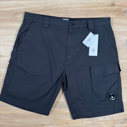 C.P. Company 50 Fili Stretch Cargo Shorts in Black