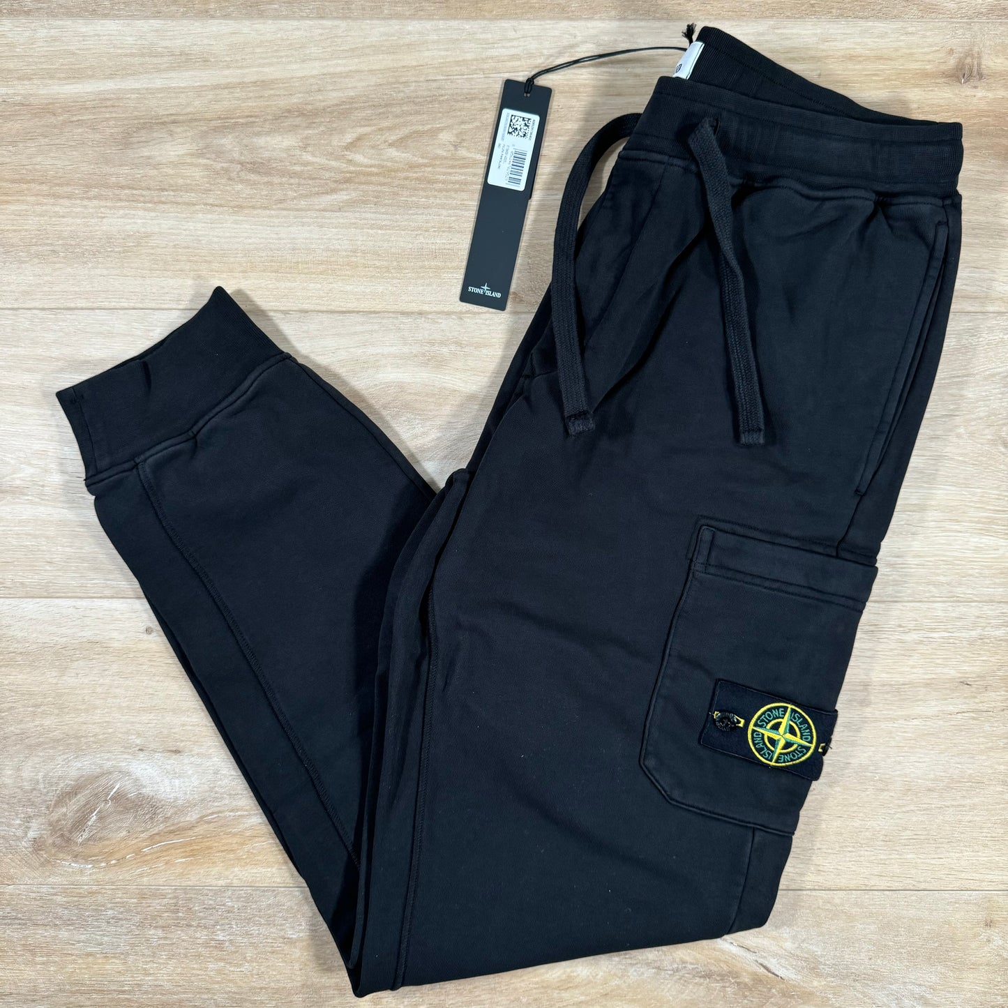 Stone Island Slim Fit Fleece Sweatpants in Black