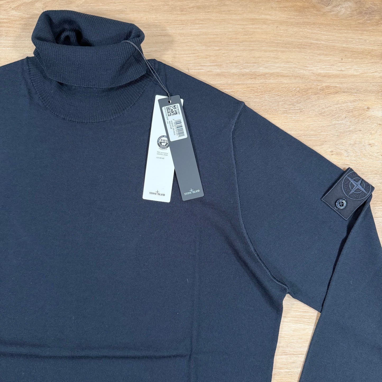 Stone Island Ghost Pure Light RWS Wool Turtleneck Jumper in Navy