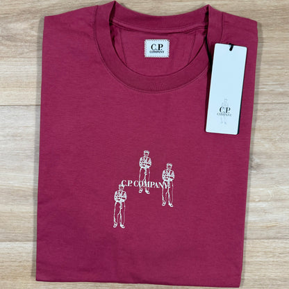 C.P. Company Relaxed Graphic T-Shirt in Red Bud