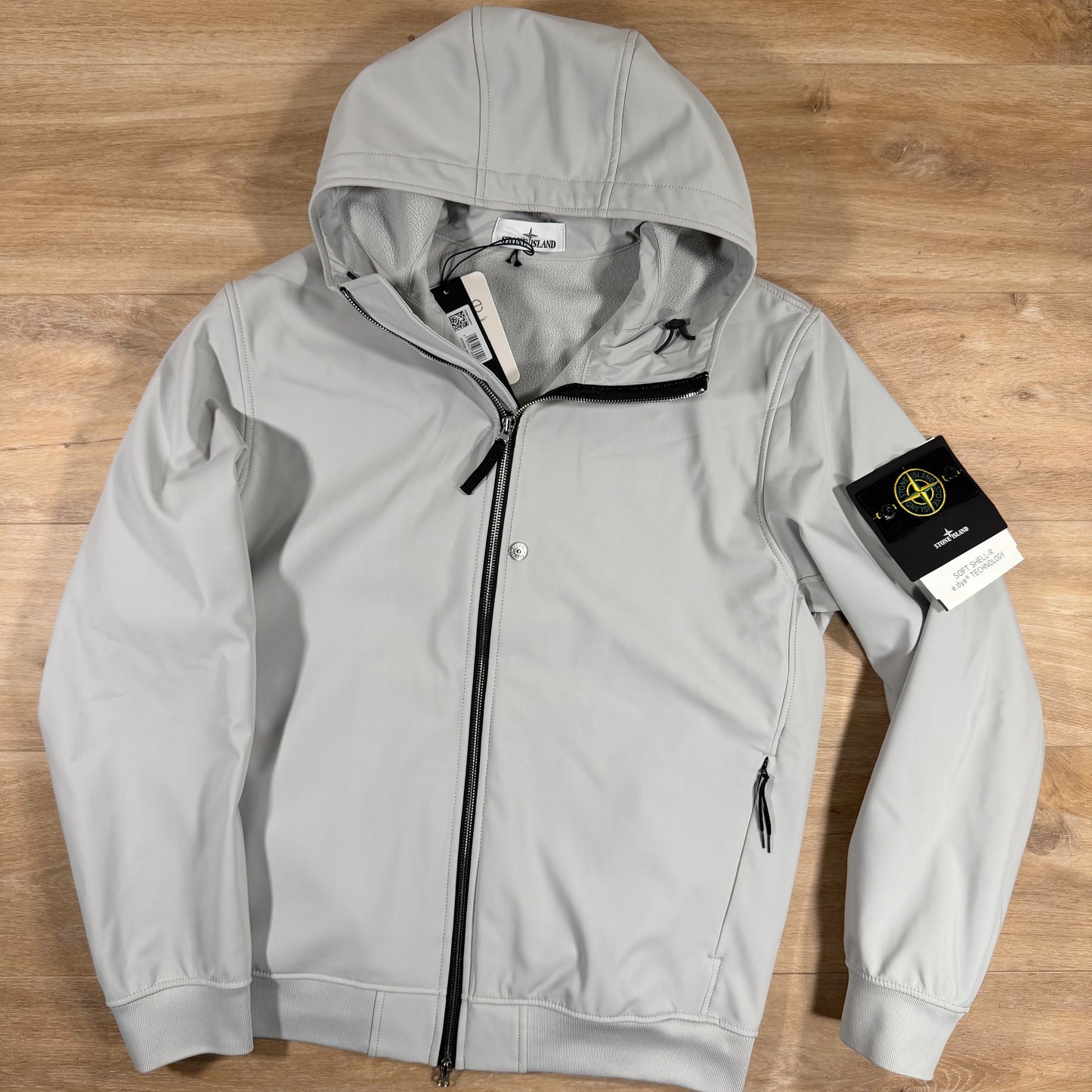 Stone Island Soft Shell-R Jacket in Pearl Grey