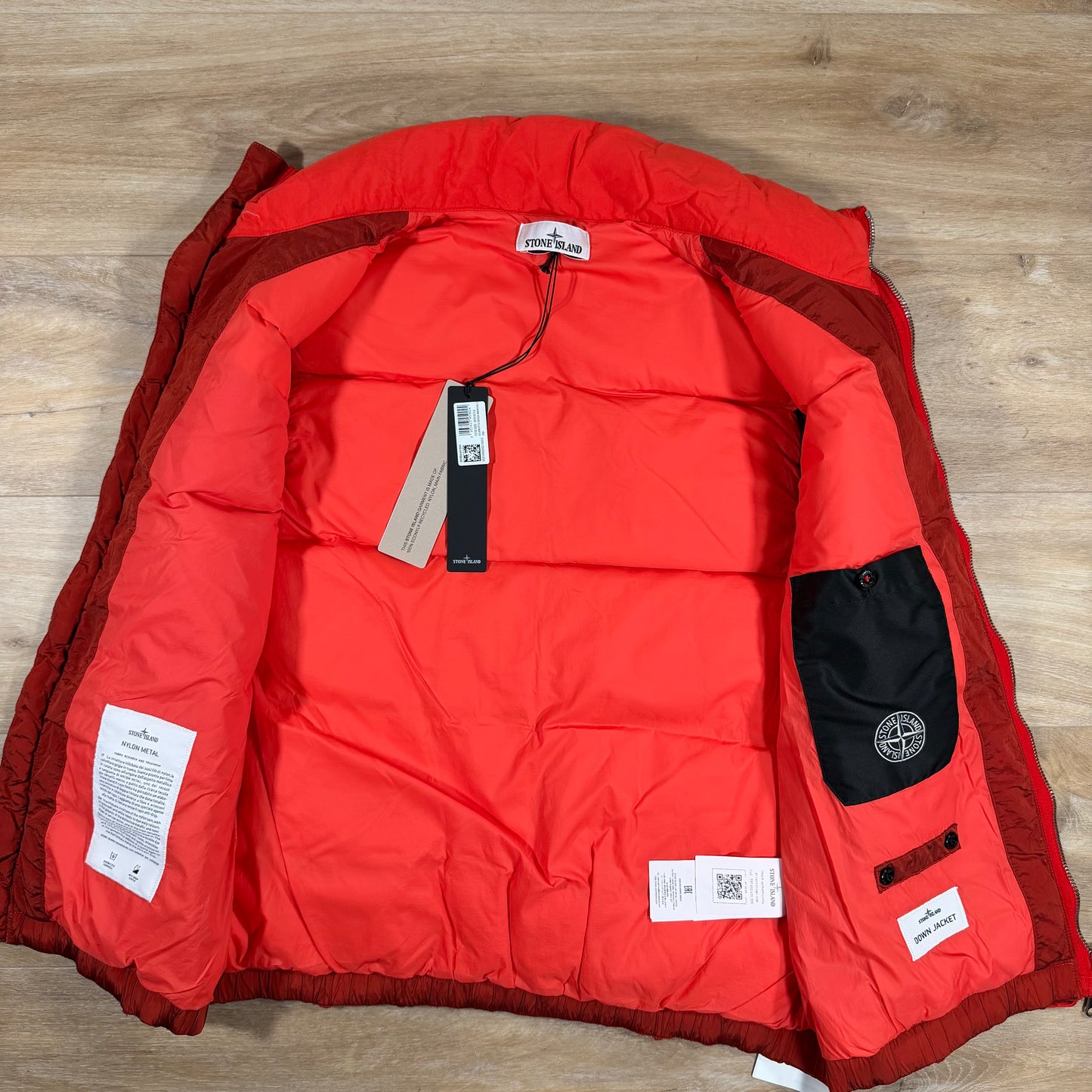 Stone Island Nylon Metal Down Vest in Scarlet Red