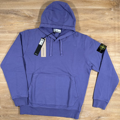 Stone Island Organic Cotton Fleece Pullover Hoodie in Lavender