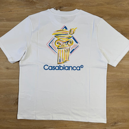 Casablanca Diamond Column T-Shirt in White