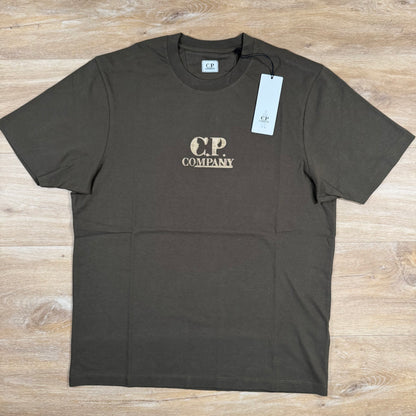 C.P. Company Graphic Logo T-Shirt in Ivy Green