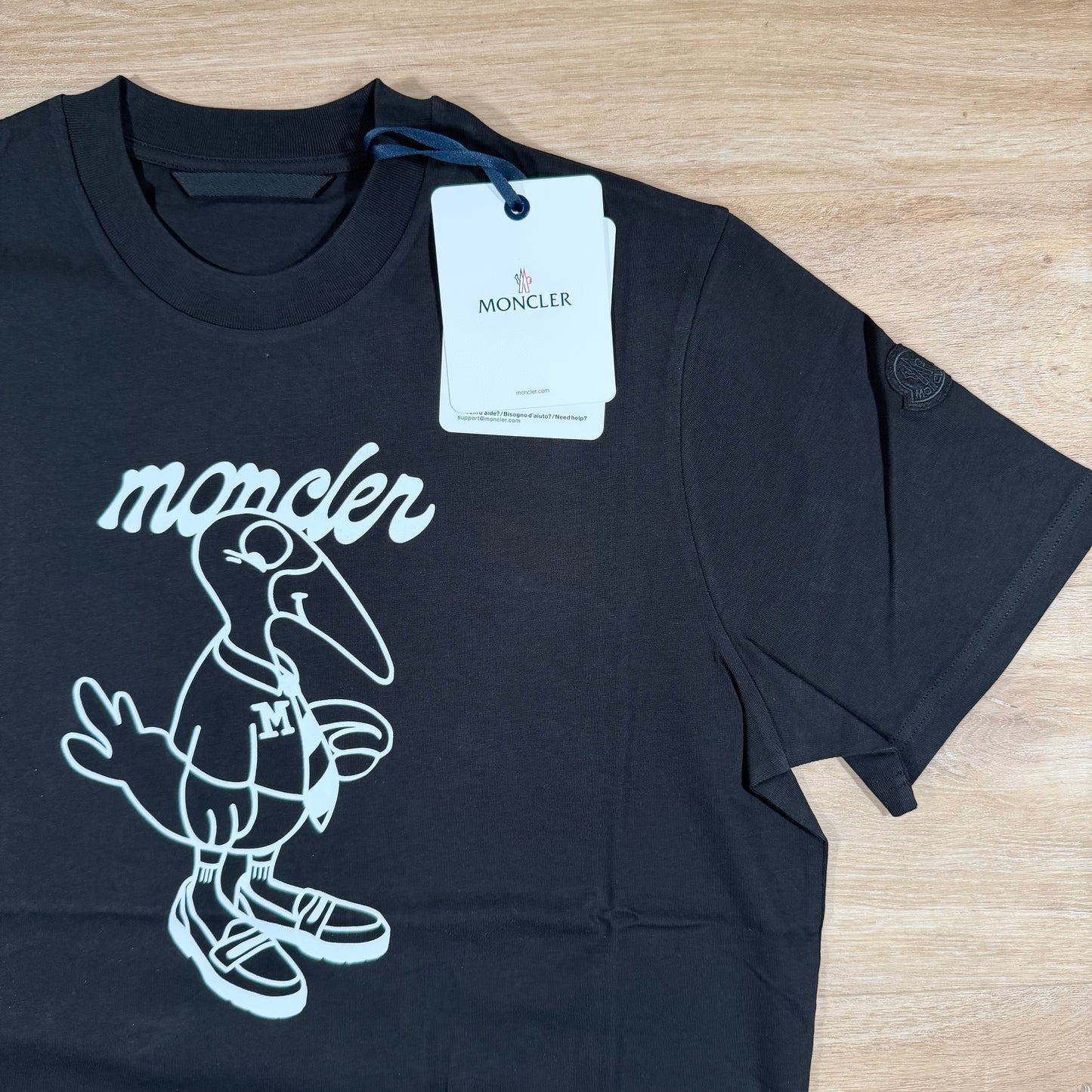 Moncler Mascot Logo Cotton T-Shirt in Black