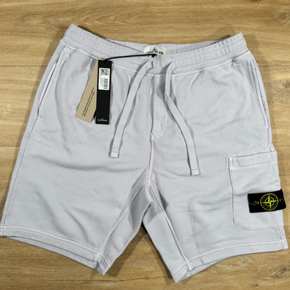 Stone Island Organic Cotton Fleece Shorts in Lilac