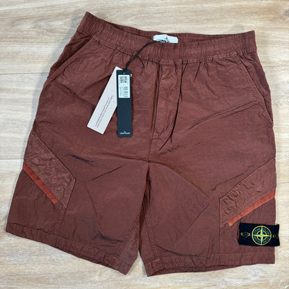 Stone Island Nylon Metal Bermuda Shorts in Rust