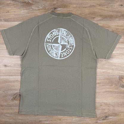 Stone Island Organic Cotton Logo T-Shirt in Desert