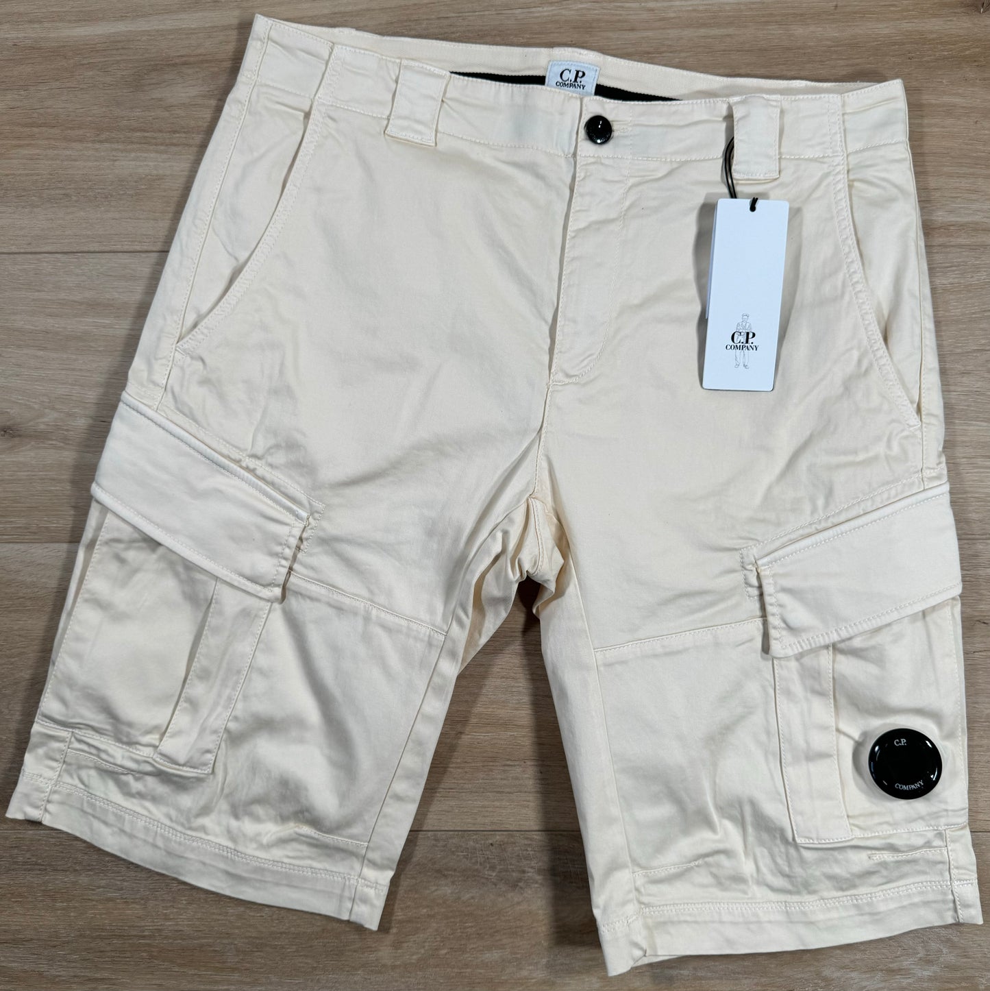 C.P. Company Stretch Cargo Shorts in Pistachio Shell