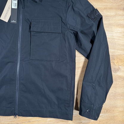 Stone Island Ghost Weatherproof Cotton Canvas Overshirt in Navy