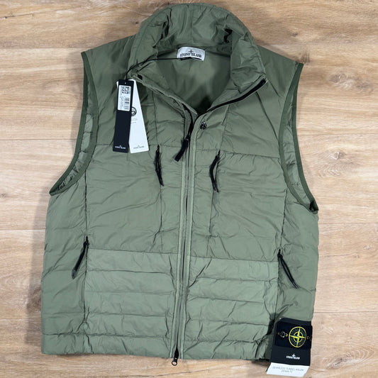 Stone Island Seamless Tunnel Nylon Down-TC Vest in Sage Green