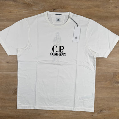 C.P. Company 30/2 Mercerized Jersey Twisted British Sailor T-Shirt in White