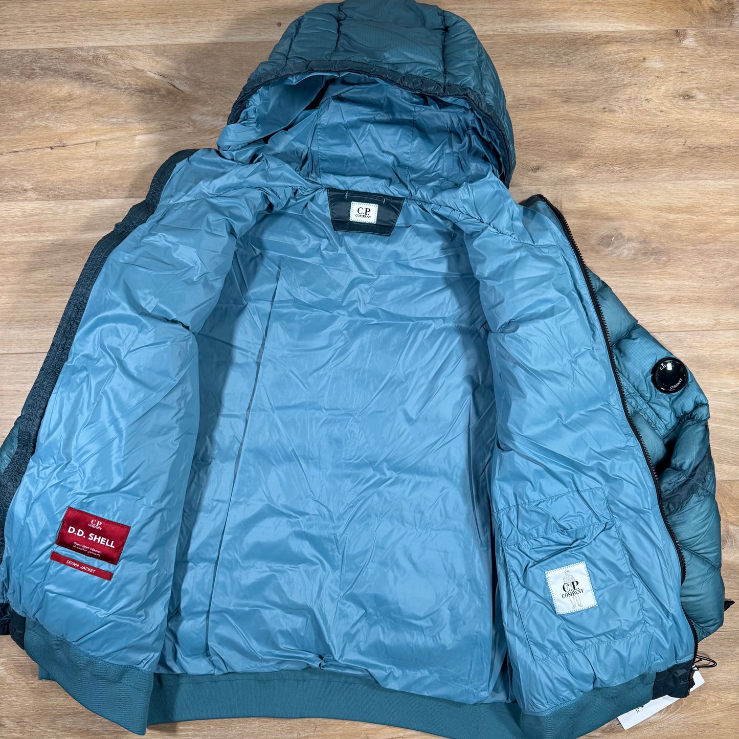 C.P. Company D.D. Shell Lens Down Jacket in Aegean Blue