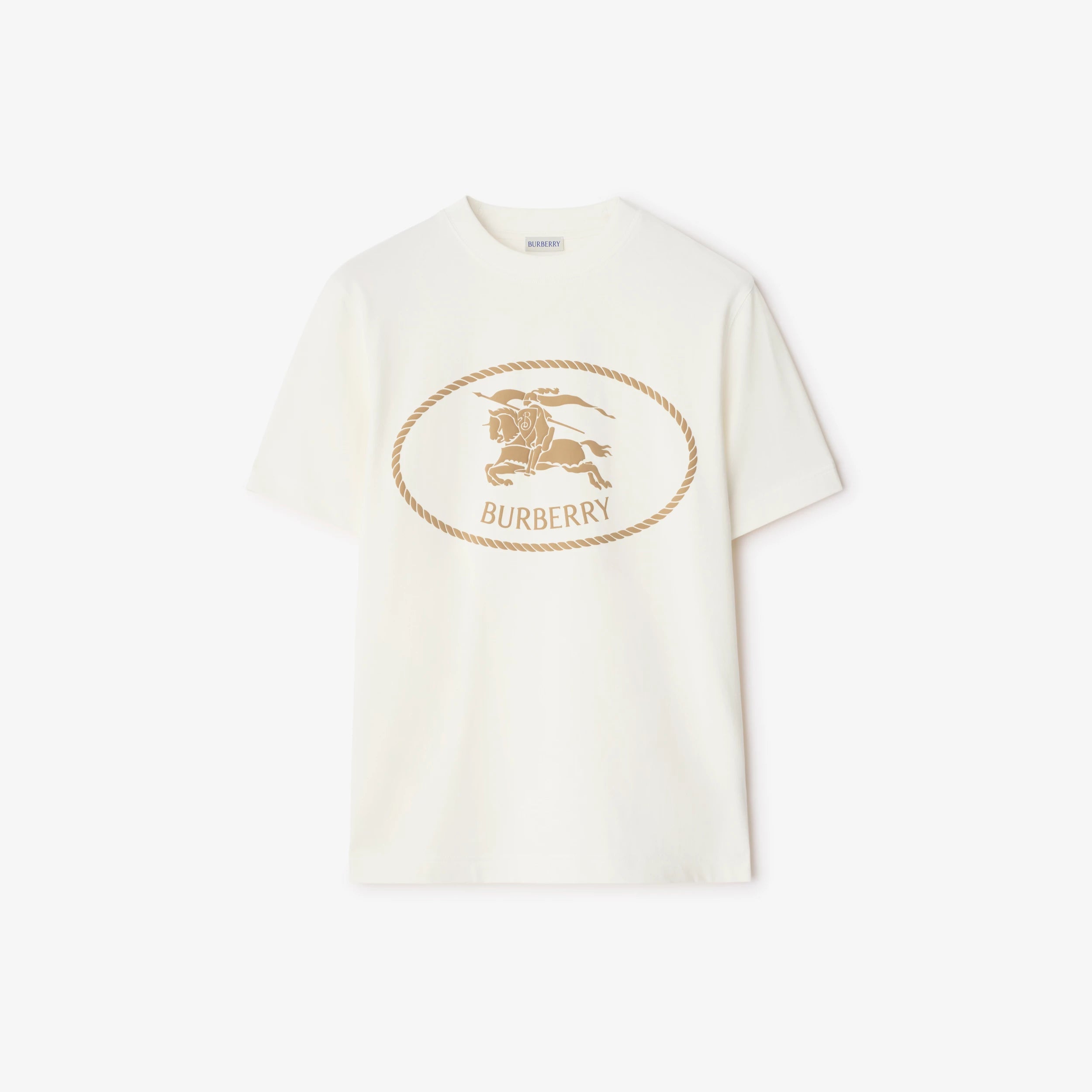 Burberry Knight Stamp Cotton T-Shirt in Chalk