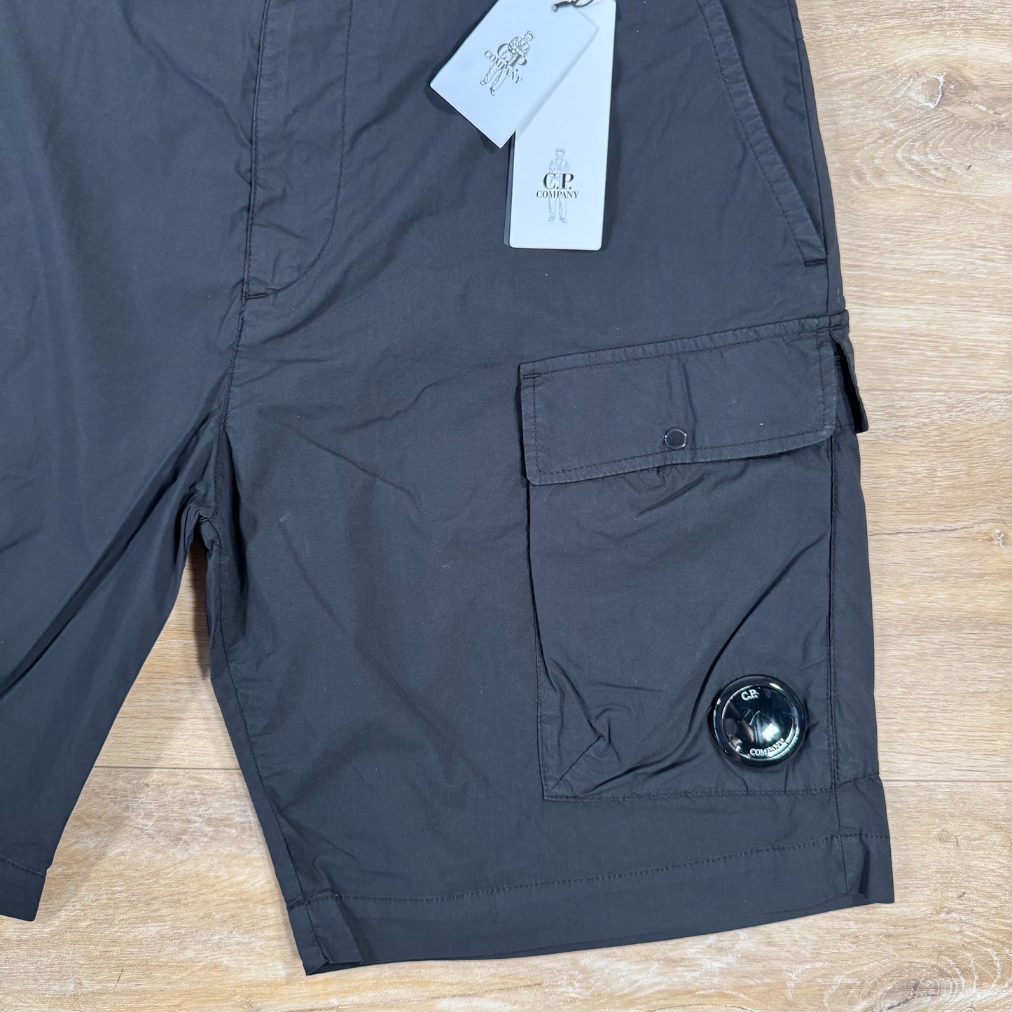 C.P. Company 50 Fili Stretch Cargo Shorts in Black