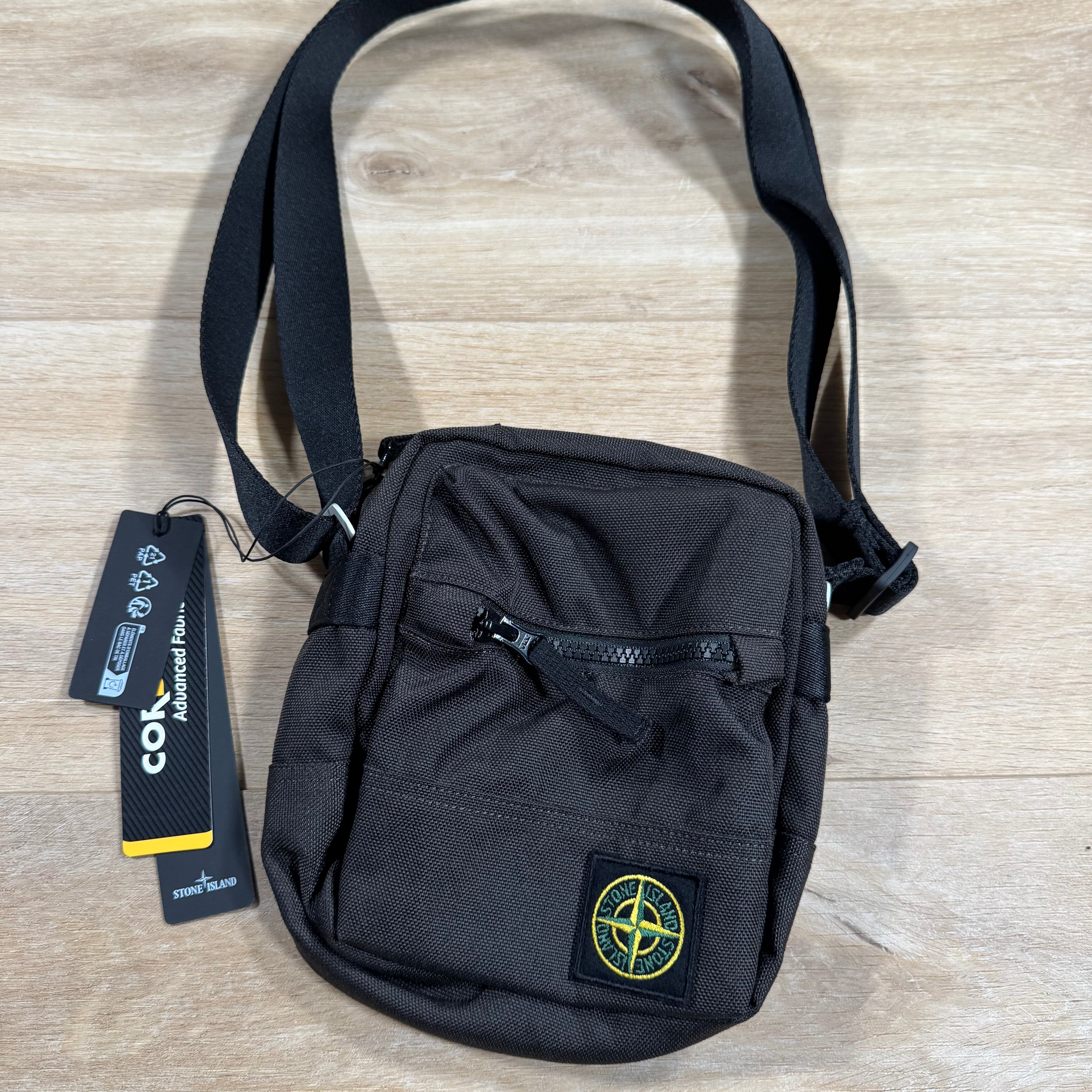 Stone Island Resin Treated Cordura 1500 Pouch Bag in Lead Stone Island Resin Treated Cordura 1500 Pouch Bag in Lead