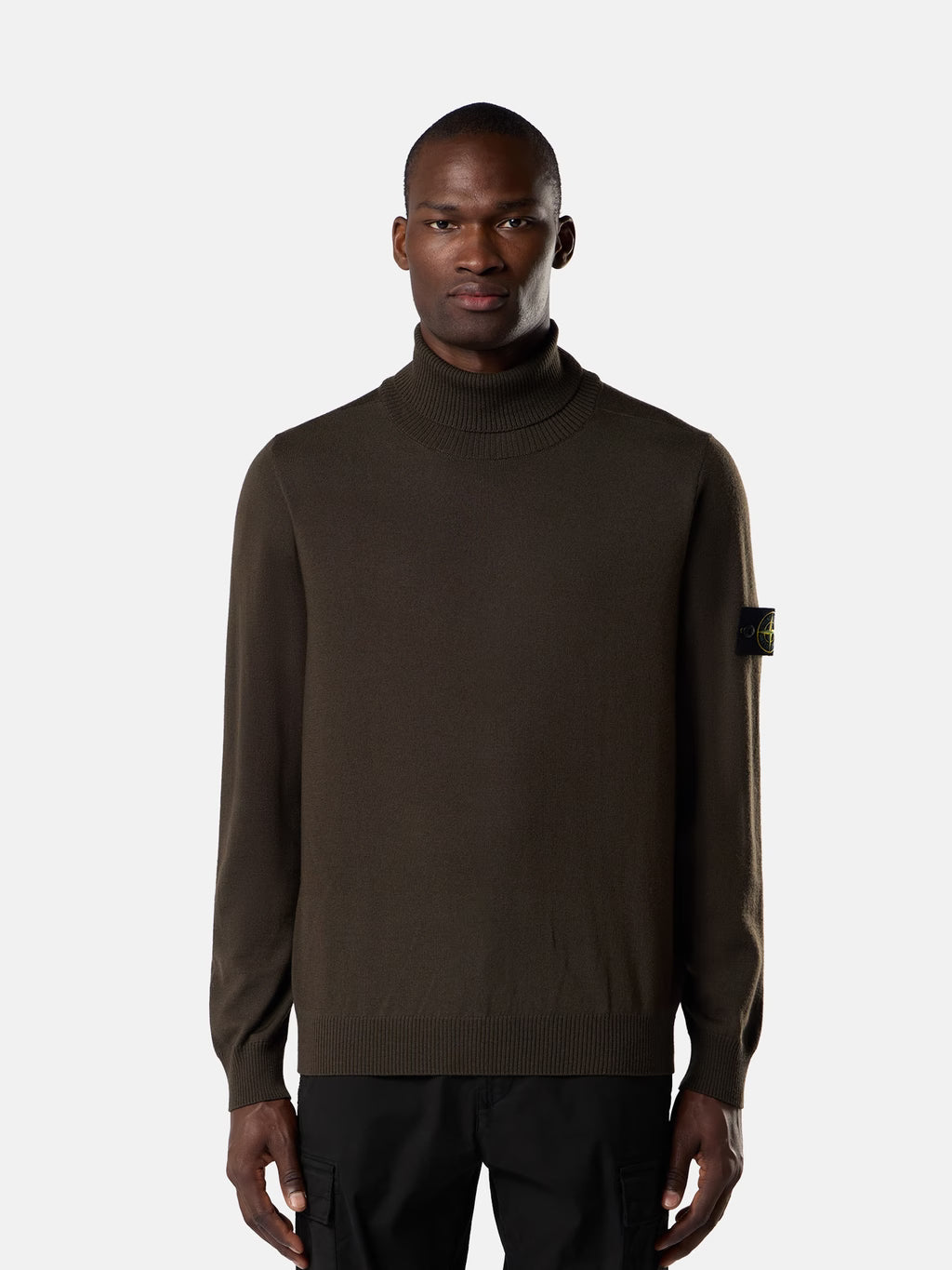 Stone Island Light Pure RWS Wool Turtleneck Jumper in Coal Grey