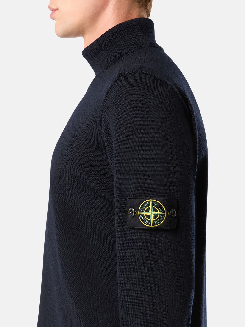 Stone Island Light Pure RWS Wool Turtleneck Jumper in Navy