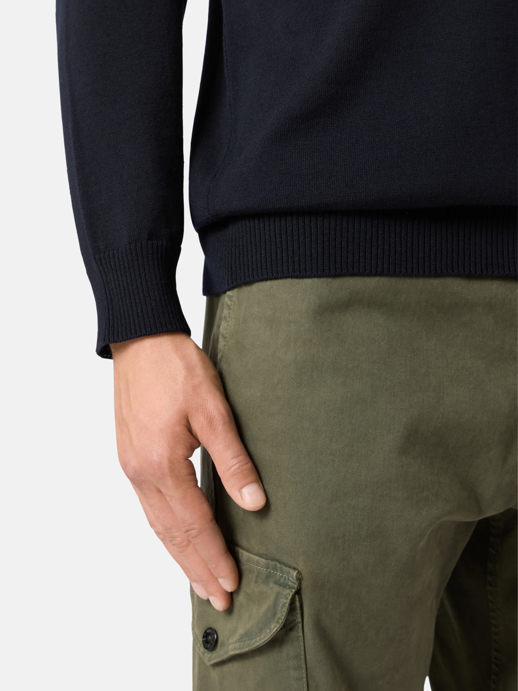 Stone Island Light Pure RWS Wool Turtleneck Jumper in Navy