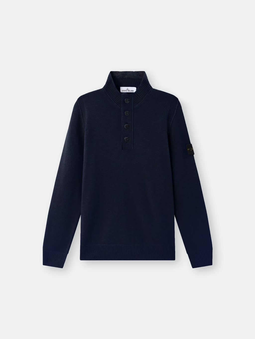 Stone Island Lambswool Half-Zip Jumper in Navy