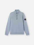 Stone Island Lambswool Half-Zip Jumper in Ash Grey