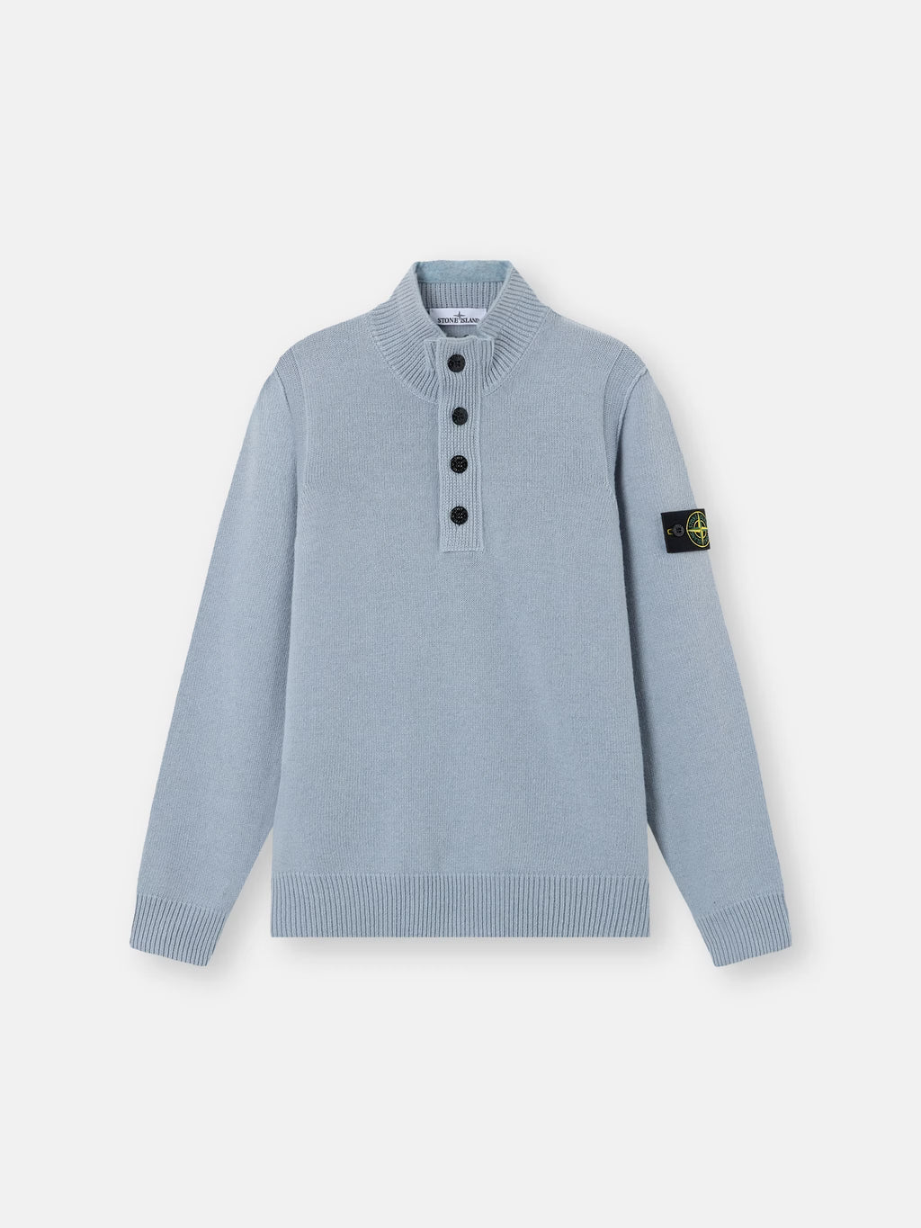 Stone Island Lambswool Half-Zip Jumper in Ash Grey