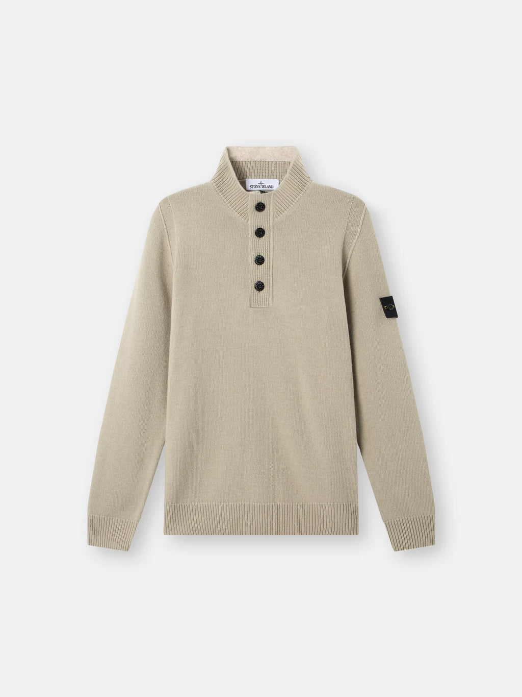 Stone Island Lambswool Half-Zip Jumper in Sand
