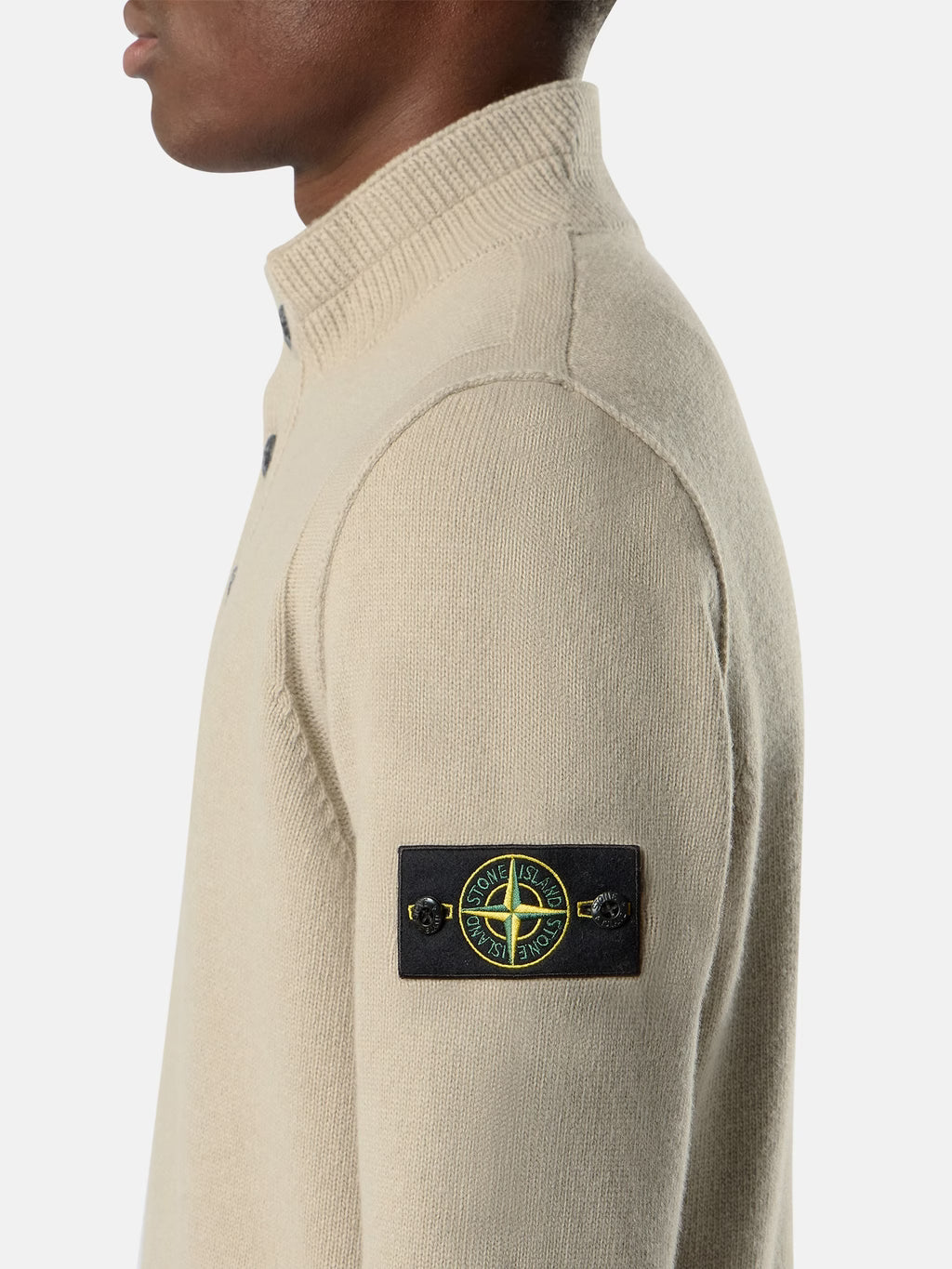 Stone Island Lambswool Half-Zip Jumper in Sand
