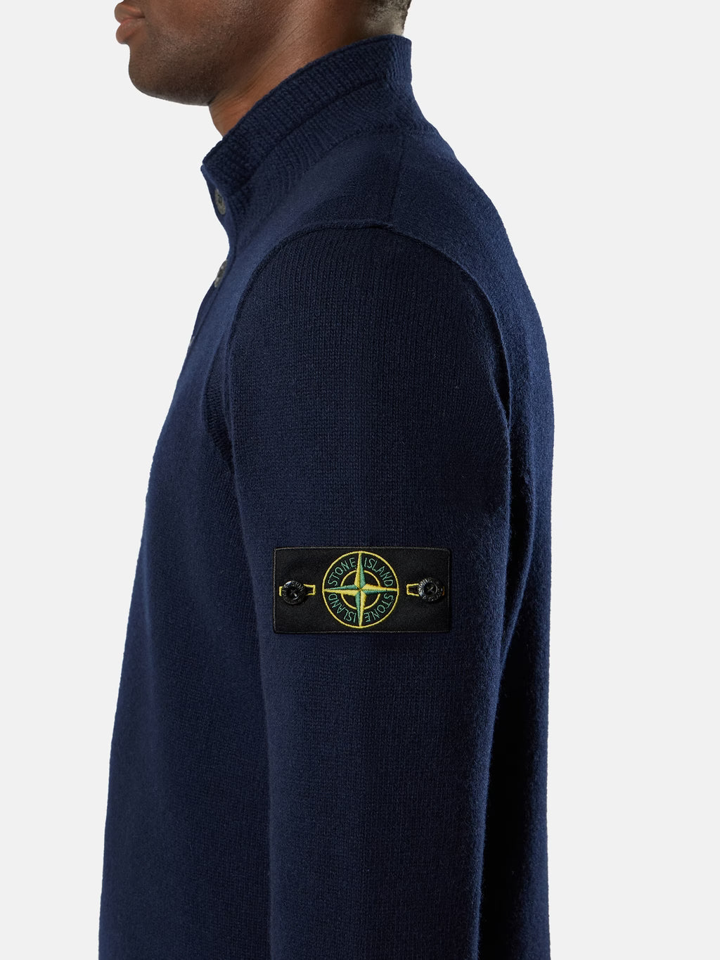 Stone Island Lambswool Half-Zip Jumper in Navy