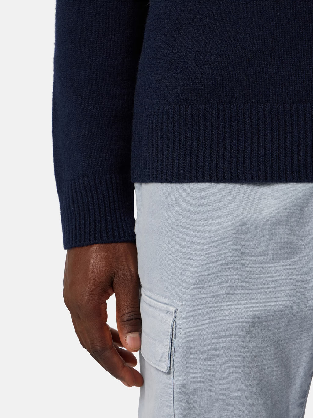 Stone Island Lambswool Half-Zip Jumper in Navy