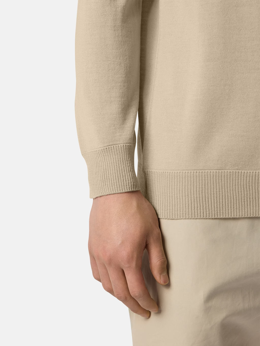 Stone Island Ghost Light Pure RWS Wool Turtleneck Jumper in Beige