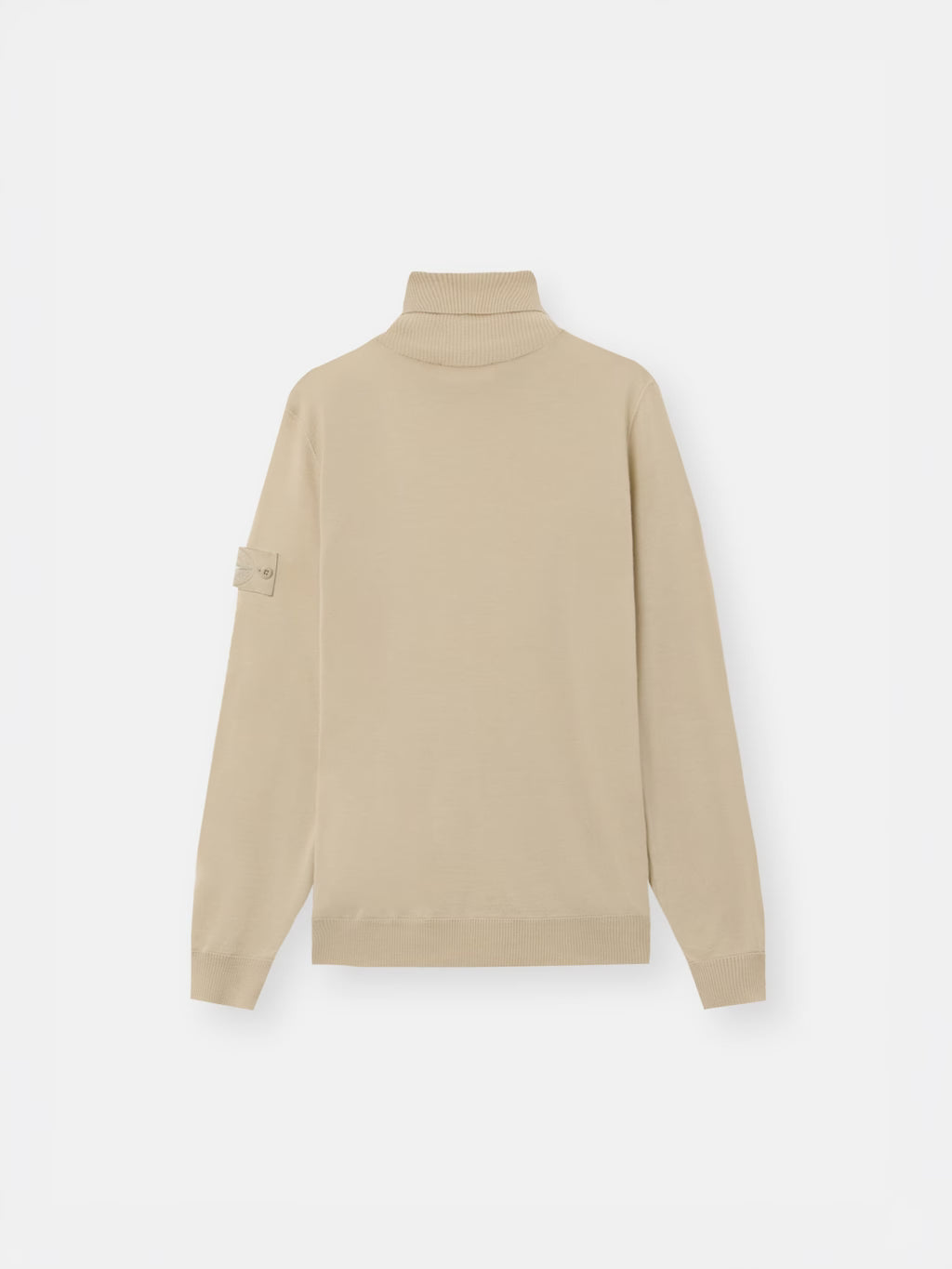 Stone Island Ghost Light Pure RWS Wool Turtleneck Jumper in Beige