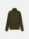 Stone Island Ghost Light Pure RWS Wool Turtleneck Jumper in Military Green