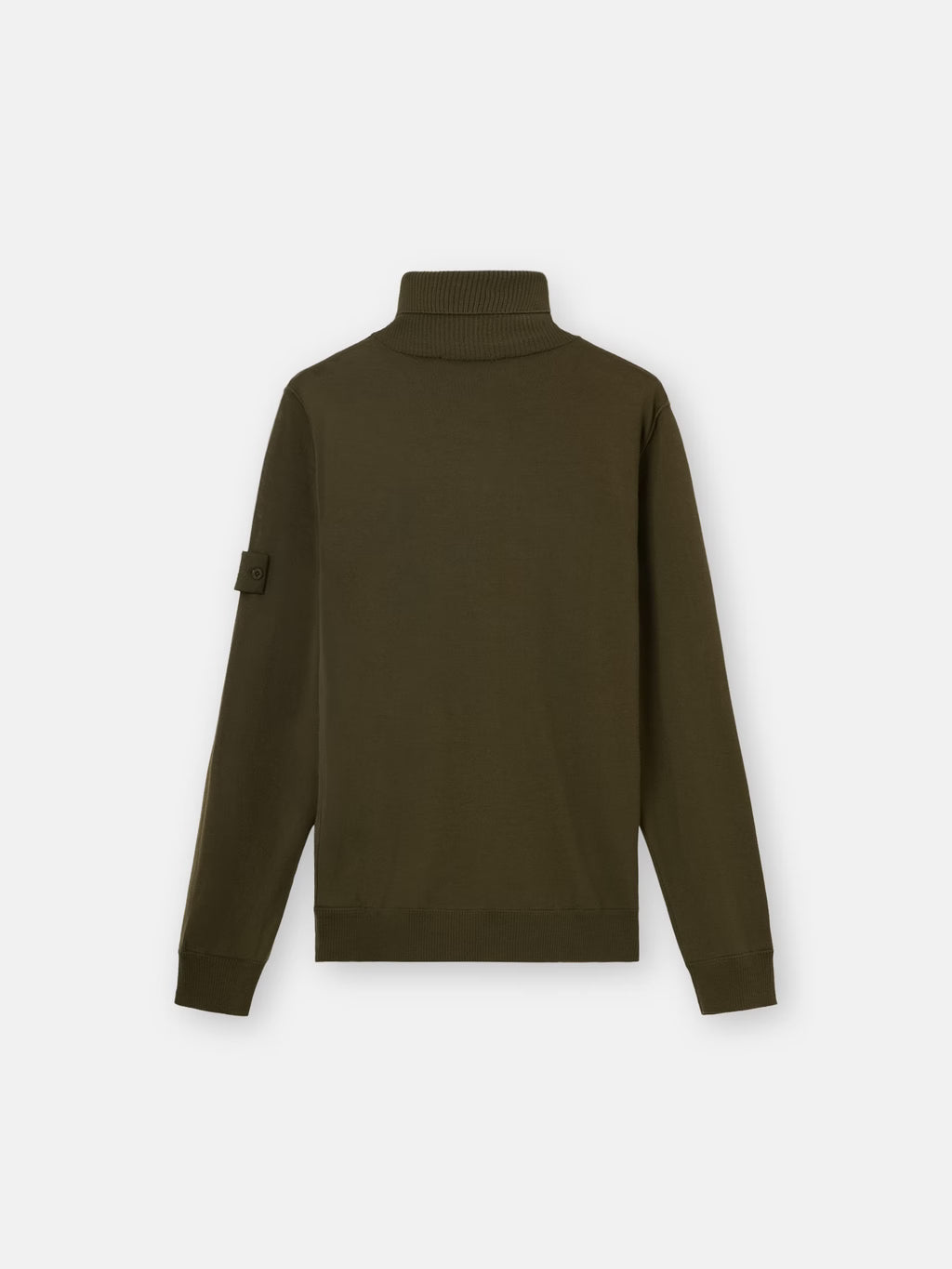 Stone Island Ghost Light Pure RWS Wool Turtleneck Jumper in Military Green