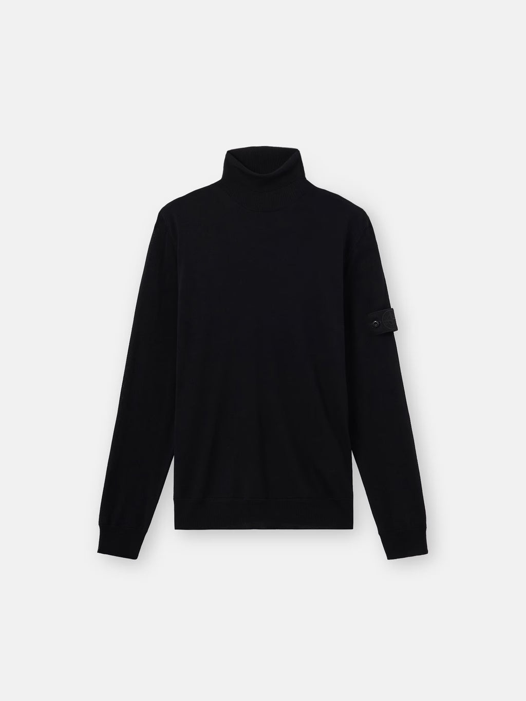 Stone Island Ghost Light Pure RWS Wool Turtleneck Jumper in Black