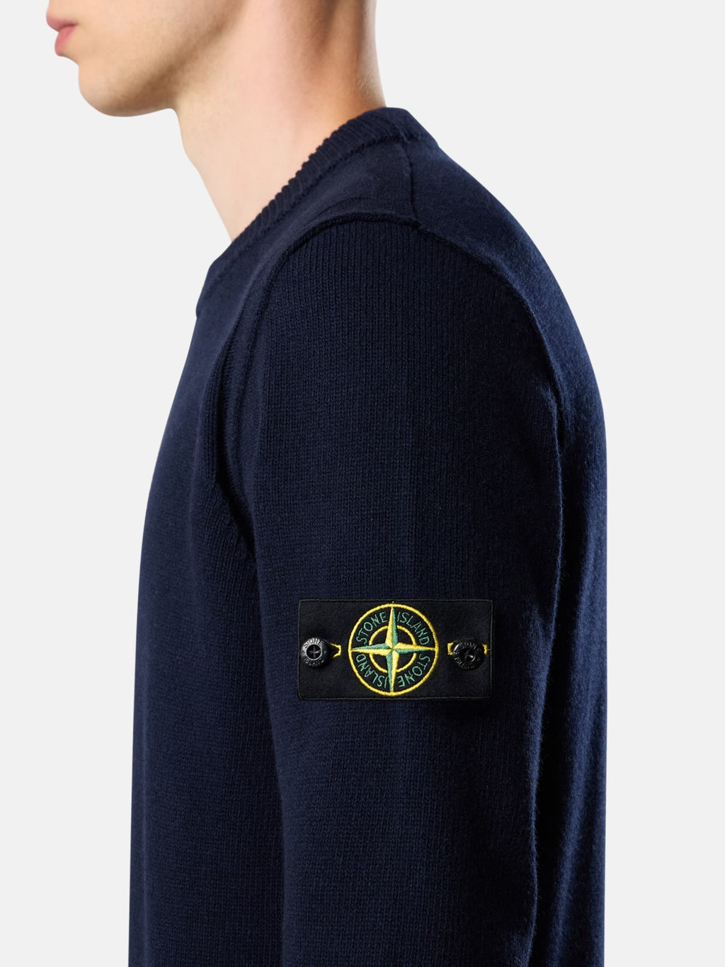 Stone Island Lambswool Crewneck Jumper in Navy