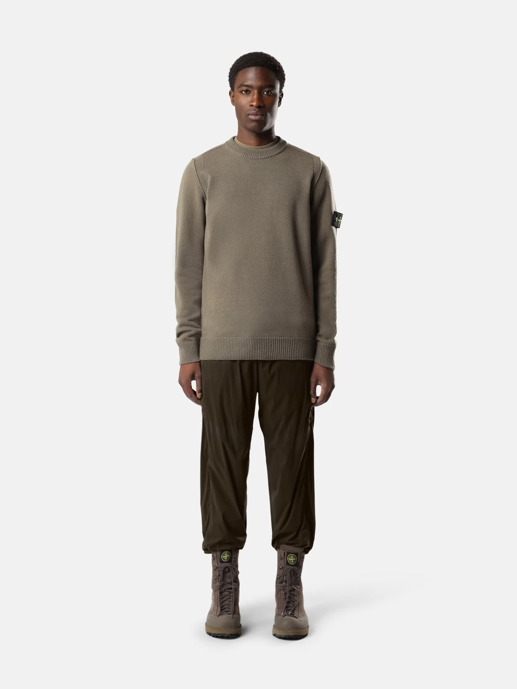 Stone Island Lambswool Crewneck Jumper in Military Green