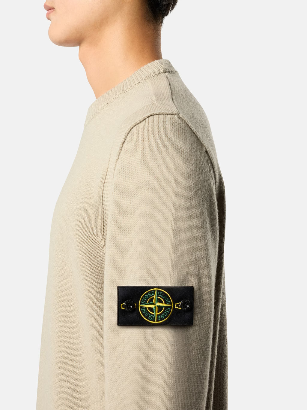 Stone Island Lambswool Crewneck Jumper in Sand