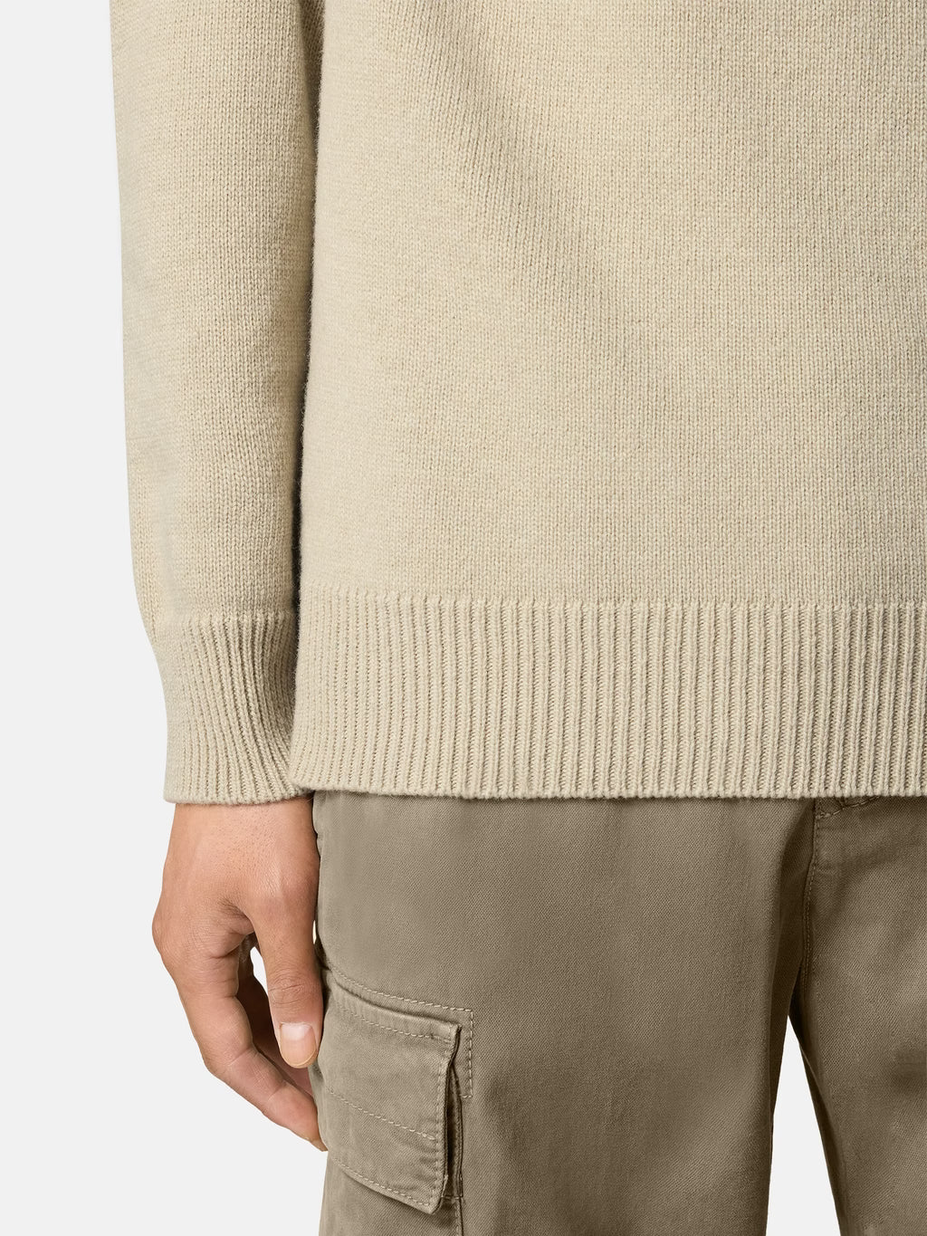 Stone Island Lambswool Crewneck Jumper in Sand