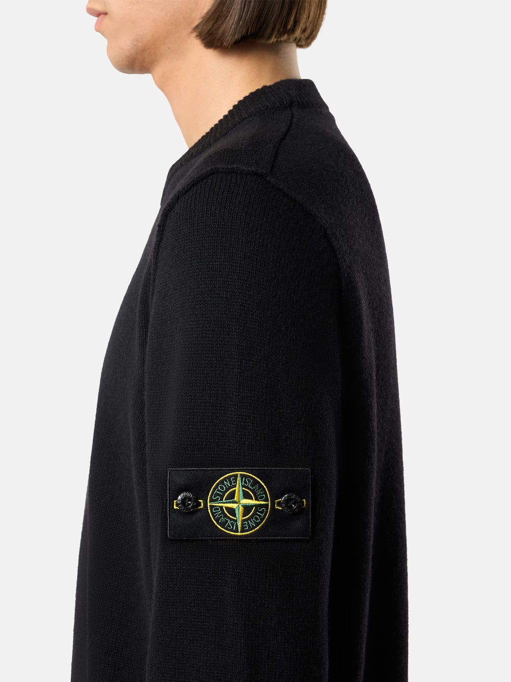 Stone Island Lambswool Crewneck Jumper in Black